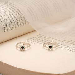 Cute Little Enamel Silver Toe Ring