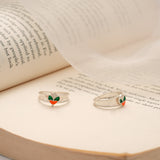 Little Charm Leafy Enamel Silver Toe Ring