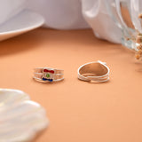 Minimal Enamel Silver Toe Ring