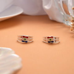 Minimal Enamel Silver Toe Ring