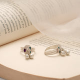 Classic Oval Shape Enamel Salangai Silver Metti