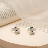 Sleek Leafy Design Enamel Silver Toe Ring