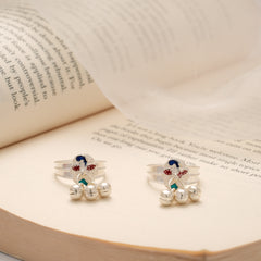 Charming Oval Shape Enamel Salangai Silver Metti