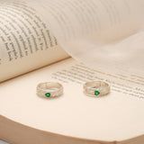 Little Heart Green Enamel Silver Toe Ring