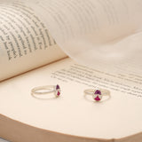 Minimal Flower Enamel Silver Toe Ring