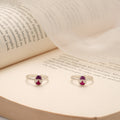 Minimal Flower Enamel Silver Toe Ring