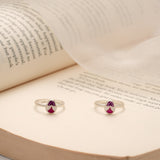 Minimal Flower Enamel Silver Toe Ring
