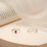 Purple Color Crystal Fancy Silver Toe Ring