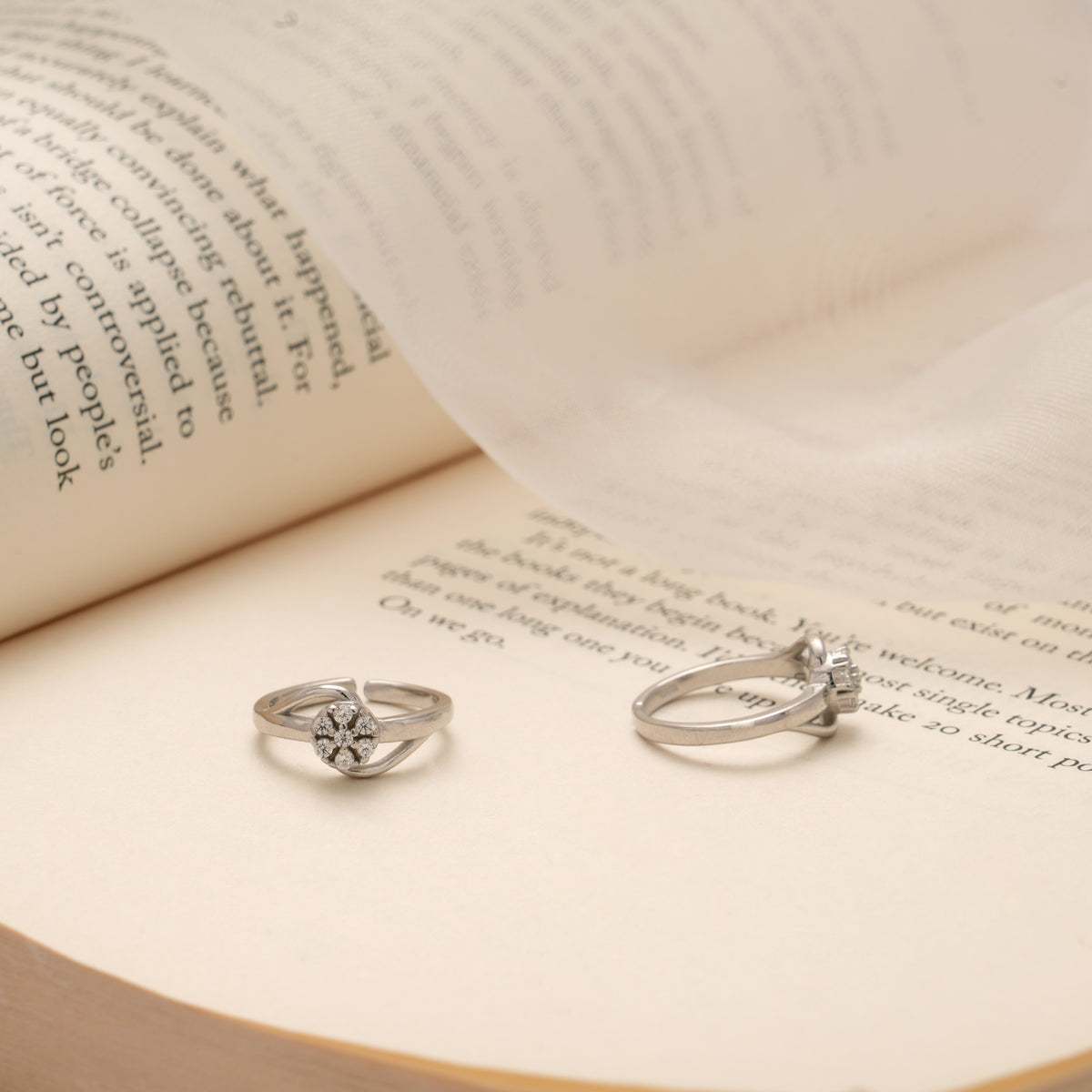 Minimal Circle Flower Design Silver Toe Ring