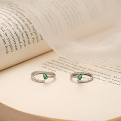 Tiny Charm Emerald Stone Silver Toe Ring