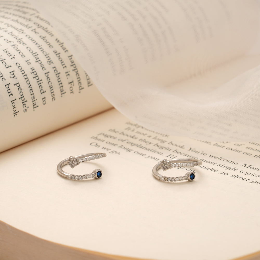 Cute Little Blue Stone Silver Star Toe Ring