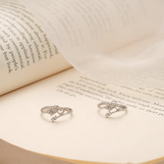 Minimalist Heart Design Silver Toe Ring