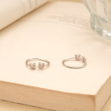 Twin Bird Stone Silver Toe Ring