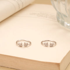 Twin Bird Stone Silver Toe Ring