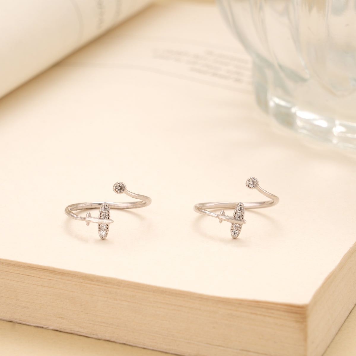 Stylish Cubic Stone Silver Toe Ring