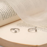 Tiny Charm Dual Heart Design Silver Toe Ring