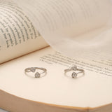 Tiny Charm Dual Heart Design Silver Toe Ring