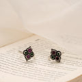 Antique Square Ruby Design Silver Toe Ring