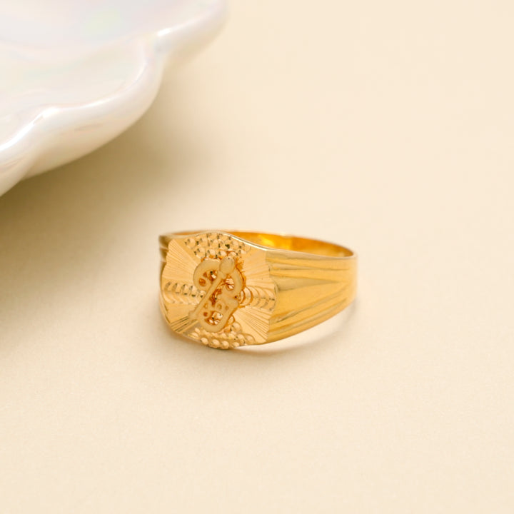 Devotional OM Vel Design Gold Ring