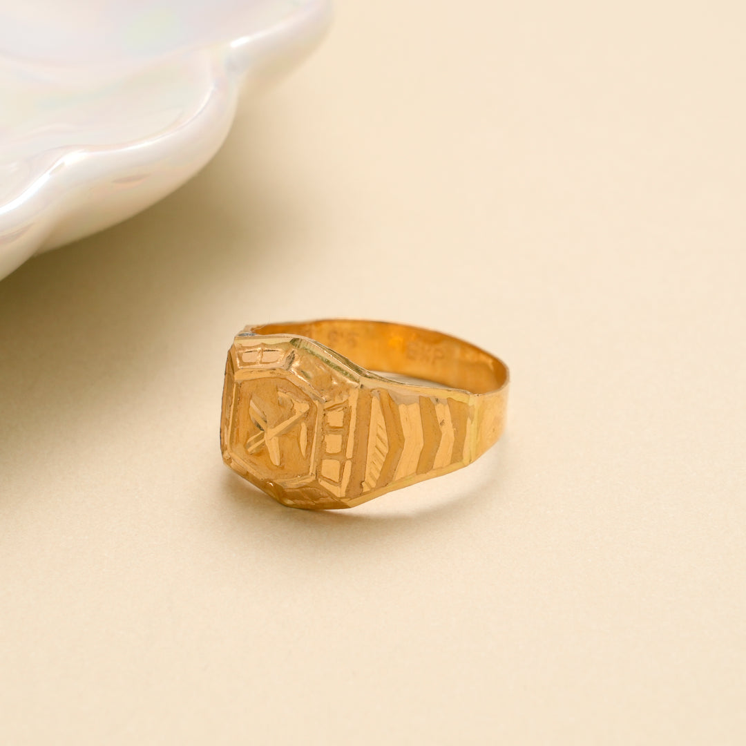 Textured Gold  Ring for Men