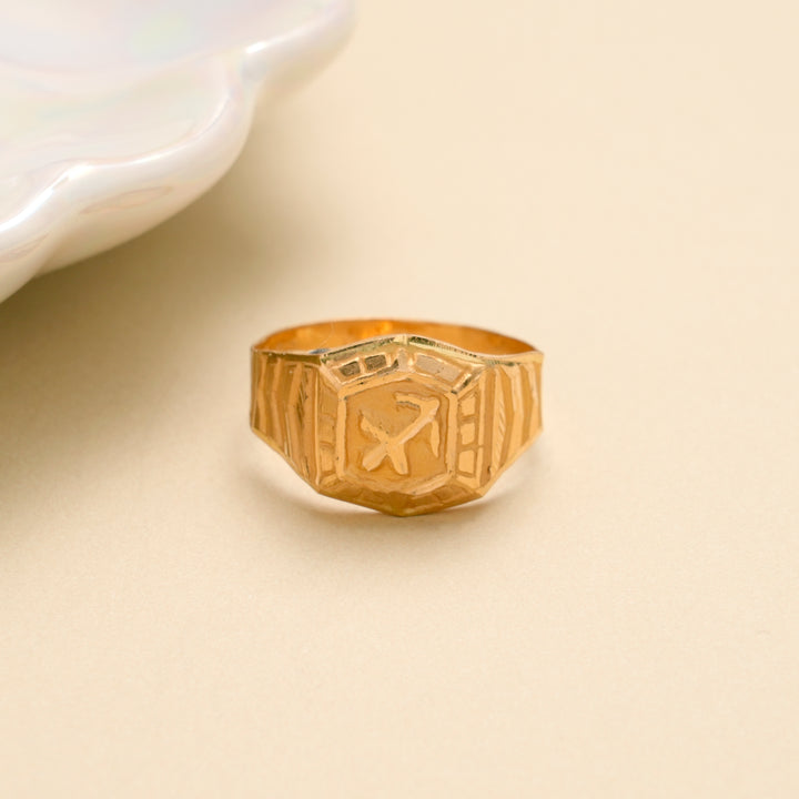 Textured Gold  Ring for Men