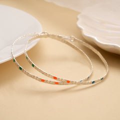 Vibrant Colour Enamel Standard Silver Surul Kappu