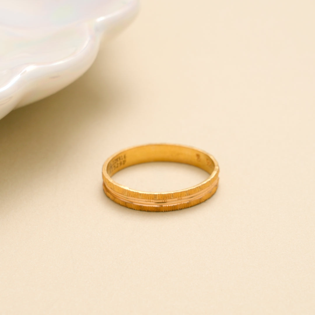 Textured Gold Band Ring for Men