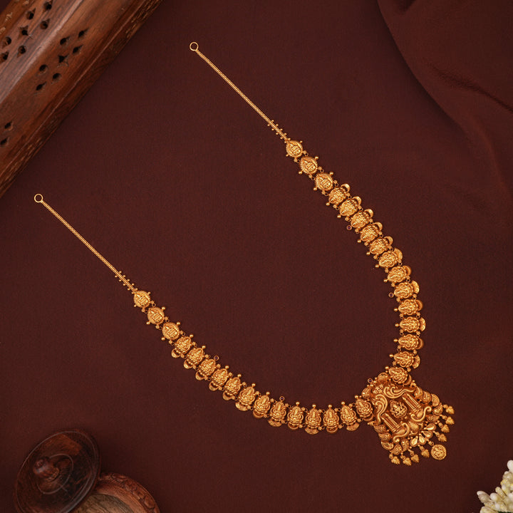 Divine Lakshmi Temple with Gold Drop Haram