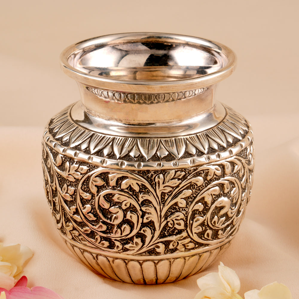 Antique Silver Leaf Design Kalasam