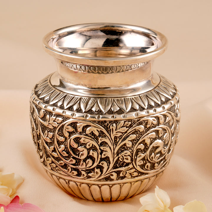 Antique Silver Leaf Design Kalasam
