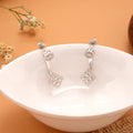 Minimal Rhombus Silver Ear Jacket Earrings