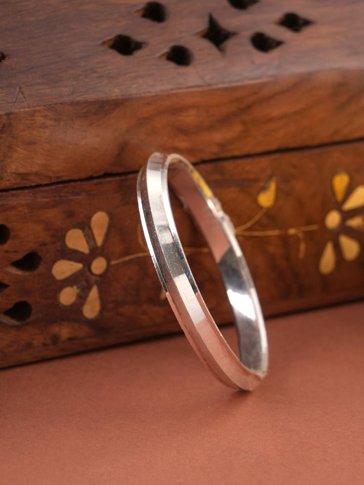 V Shape Edge Silver Kada for Kids