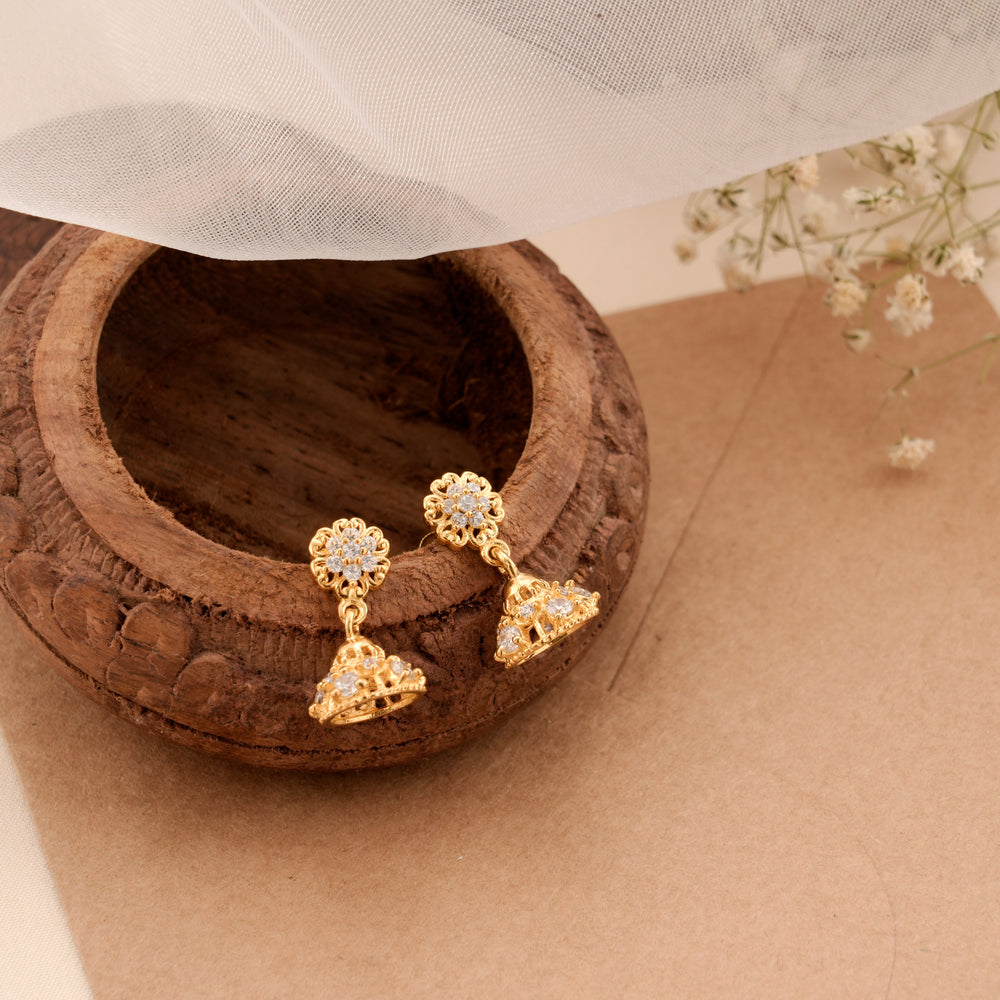 Gold Plated Silver Timeless Floral Jhumkas
