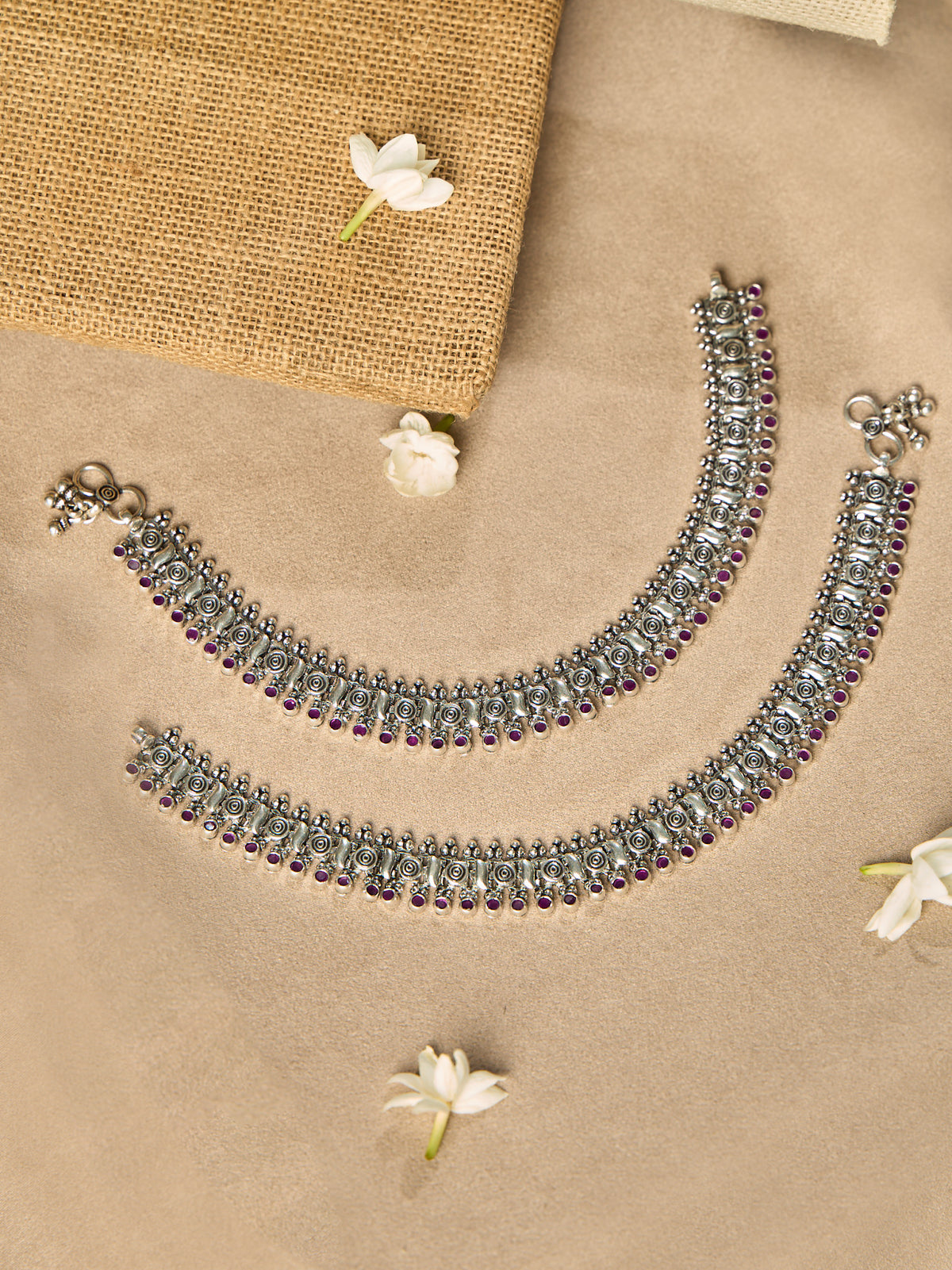 Ruby Twilight Antique Anklet