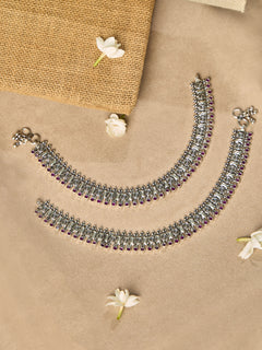 Ruby Twilight Antique Anklet