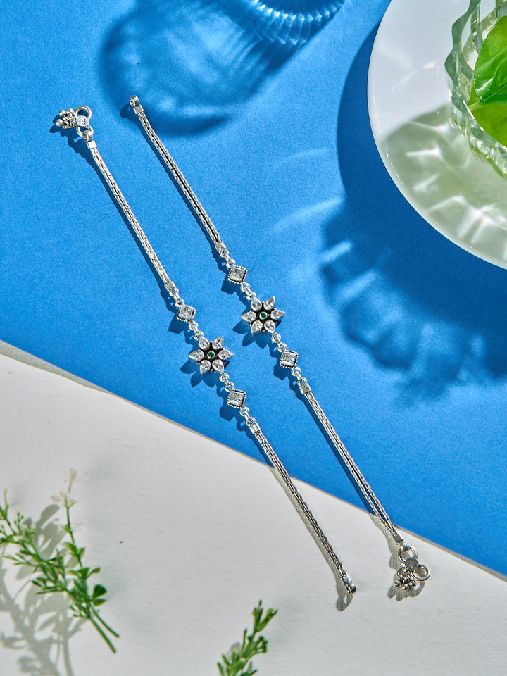 Sparkling White Dew Antique Anklet