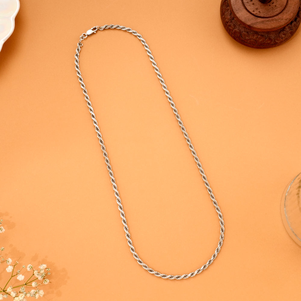 Classic Twist Rope Silver Chain