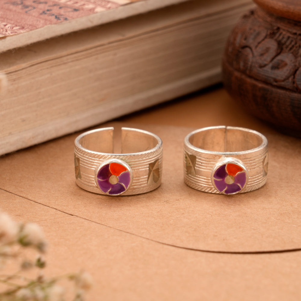 Soft Blossom Enamel Silver Metti