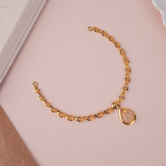 Elegant Tear Drop Casting Design Gold Necklace