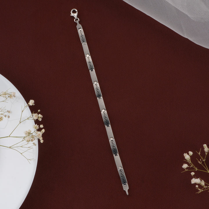 Maze Link Design Silver Bracelet