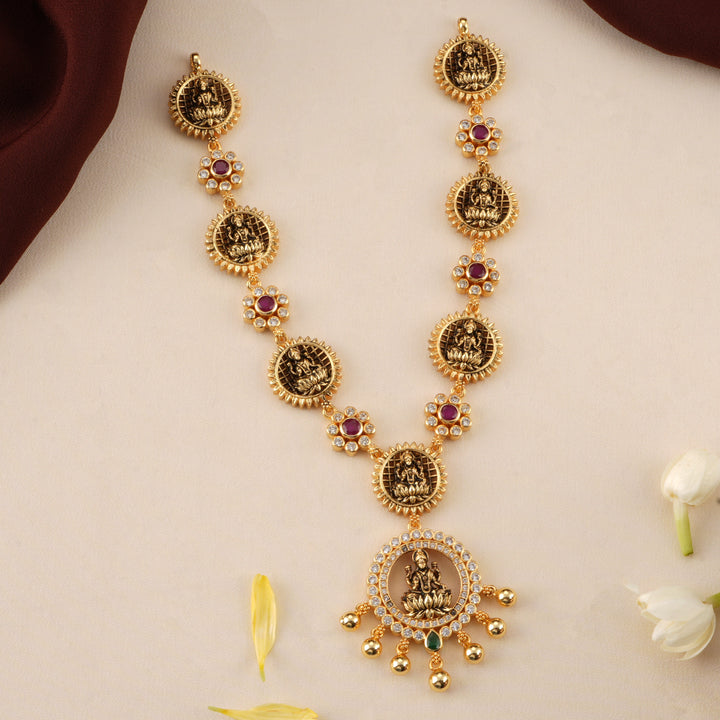 Antique Circle Lakshmi Pendant Necklace