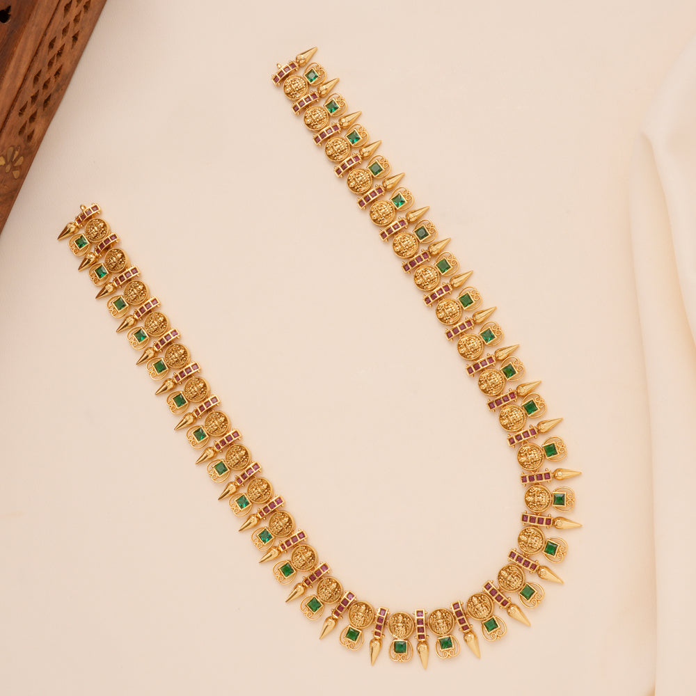 Elegant Emerald with Ruby Stone Golden Kasumalai