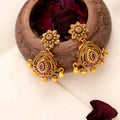 Antique Ruby Earrings with Golden Drops
