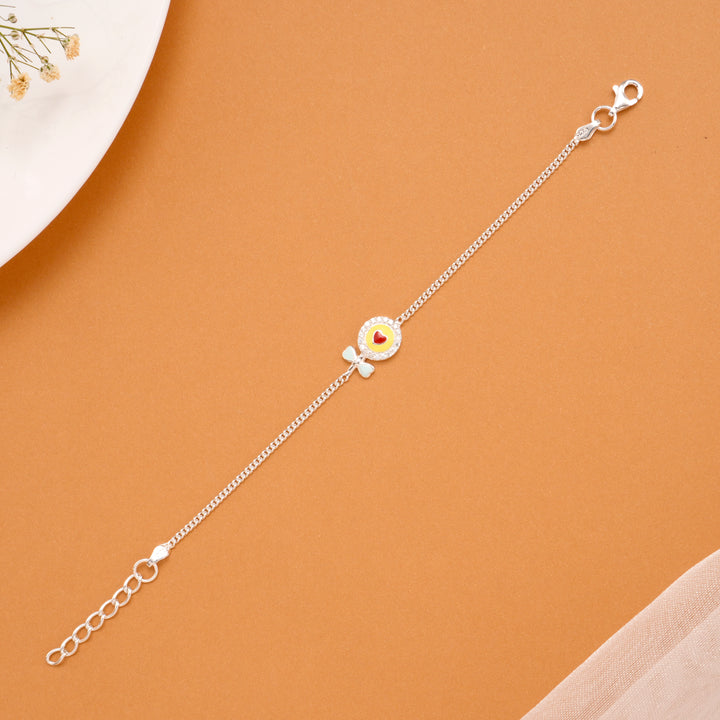 Minimal Sun Flower Charm Silver Baby Bracelet