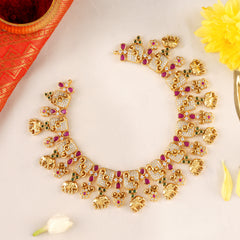 Floral with Elephant Drop Necklace