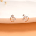 Mini Internal Heart Silver Stud