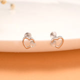Mini Internal Heart Silver Stud