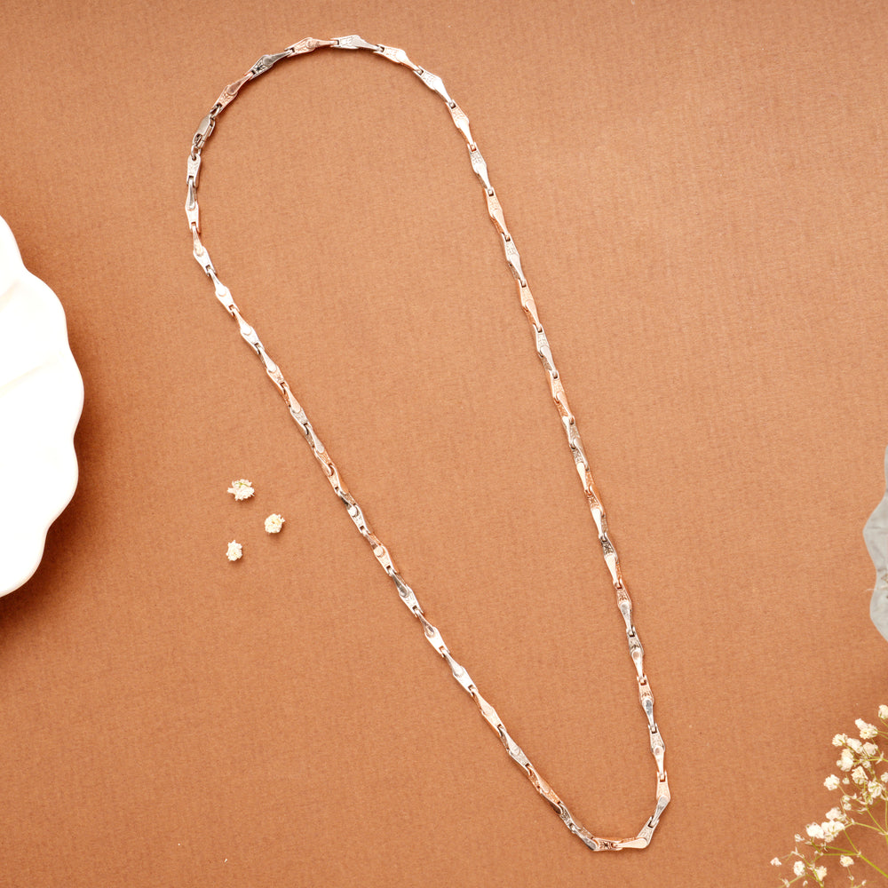 Ethnic Double Tone Link Silver Men’s Chain