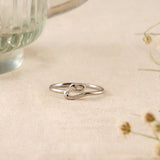 Unique Heart Curve Shape Silver Baby Ring