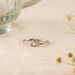 Unique Heart Curve Shape Silver Baby Ring